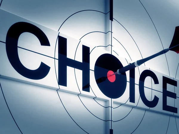 Target Choice muestra una decisión de ruta bidireccional —  Fotos de Stock