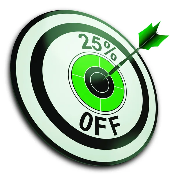 25 Percent Off Shows Reduction In Price — Stock Photo, Image