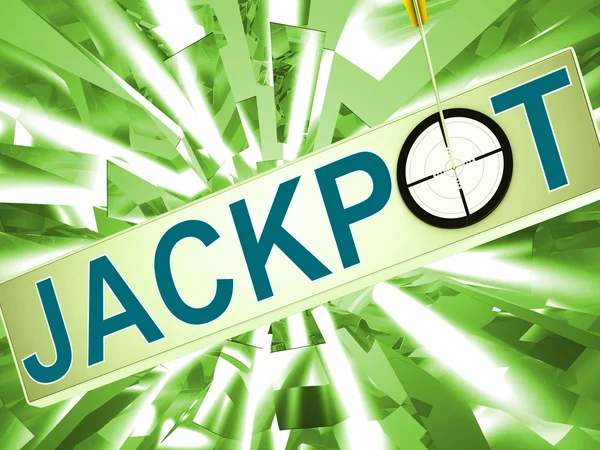 Jackpot Shows Lucky Winner Gambling in Vegas — стоковое фото