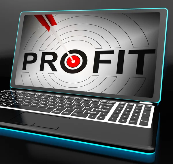 Profit On Laptop Showing Expected Incomes — Stock Photo, Image