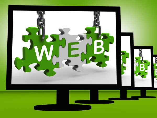 Web On Monitors Mostra informazioni sul sito web — Foto Stock