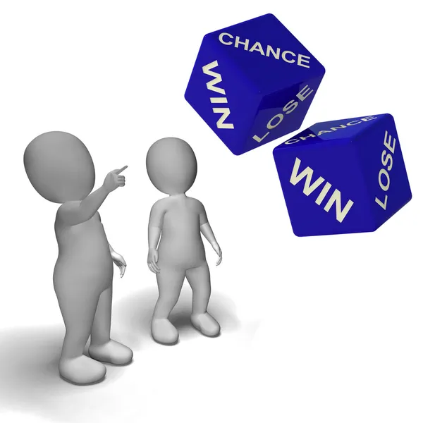 Chance Win Lose Dice Shows Luck — Stock Photo, Image