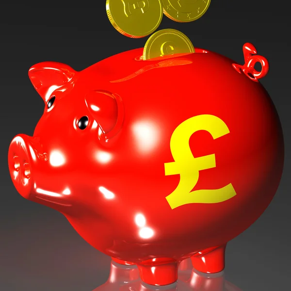 コイン piggybank 示すイギリスへの投資を入力します。 — ストック写真