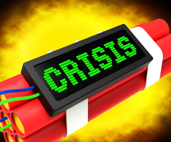 Crisis Message On Dynamite Shows Emergency And Problems — Stock Photo, Image