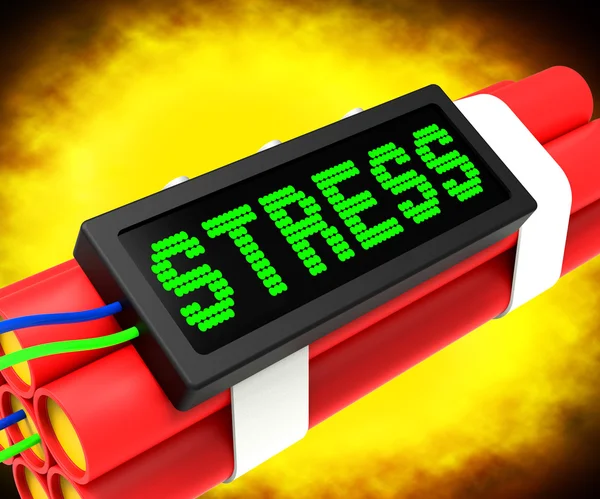 Stress On Dynamite Shows Pressure Of Work — Stock Photo, Image
