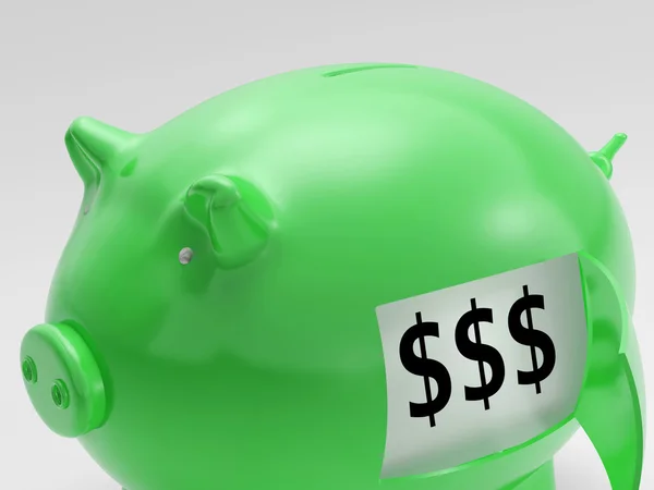 Dollar i piggy visar välstånd och framgång — Stockfoto