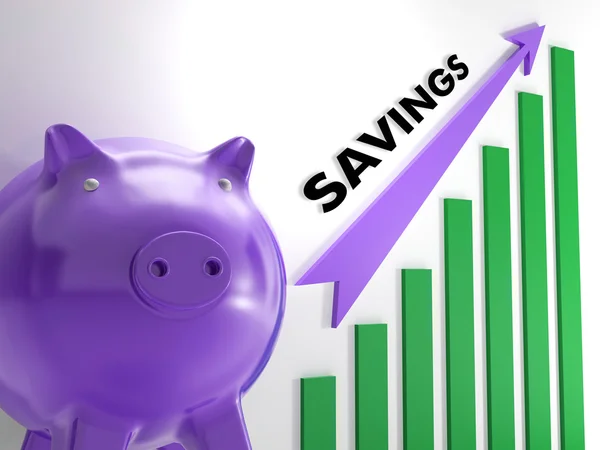 Raising Savings Chart Shows Monetary Growth — Stock Photo, Image