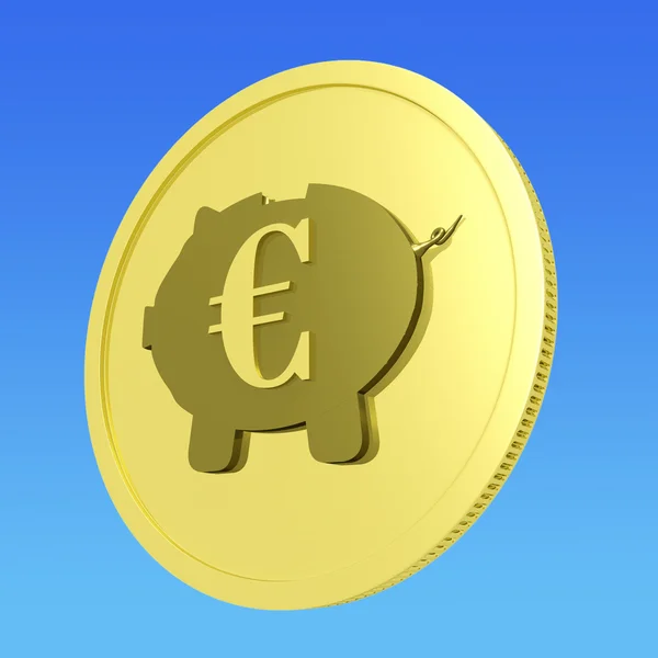 Euro Piggy Coin montre le statut bancaire européen — Photo