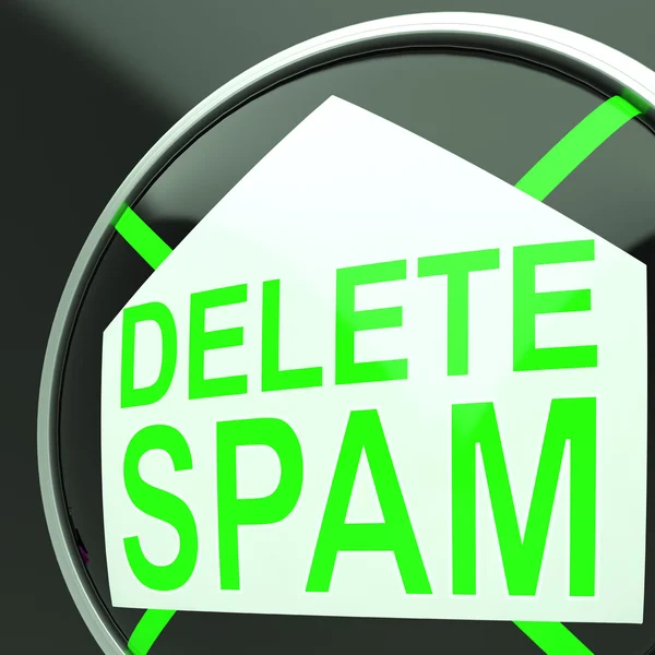 Delete Spam Shows Undesired Electronic Mail Filter — Stock Photo, Image