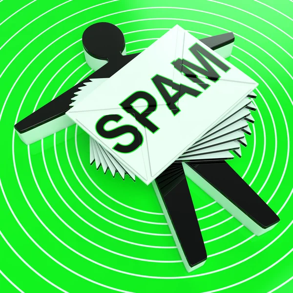 Spam Target Shows Junk Unsolicited Unwanted E-mail — Stock Photo, Image