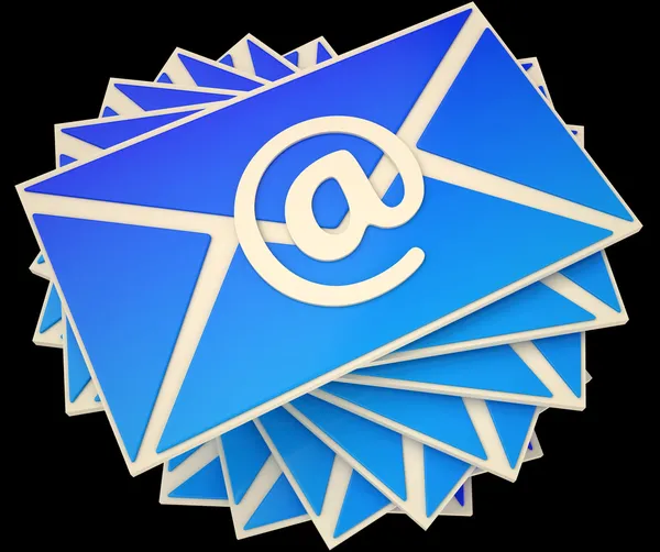 Sobre muestra el E-mail en línea para comunicar la información —  Fotos de Stock