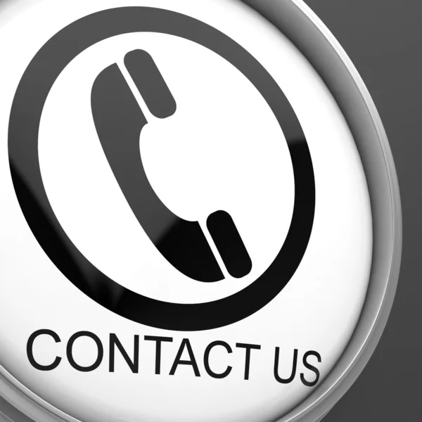 Contact Us Button Showing Customer Service — Stock Photo, Image