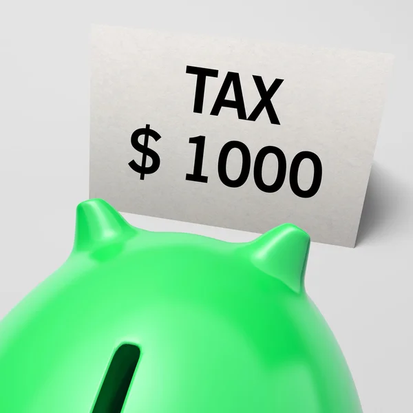 Tausend Dollar, USD-Steuer zeigt teure Steuern — Stockfoto
