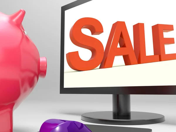 Sale Screen Shows Retail Marketing And Promotion — Stock Photo, Image