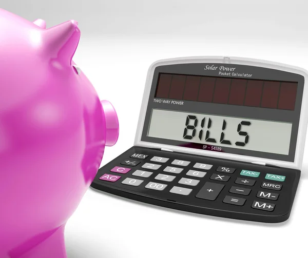 Calculadora de facturas muestra los pagos debidos a los gastos — Foto de Stock