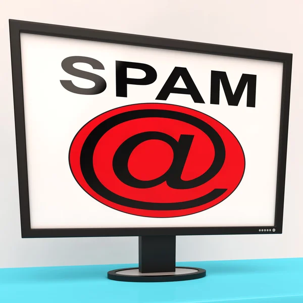 Spam Message Shows Unwanted Electronic Mail Inbox — Stock Photo, Image