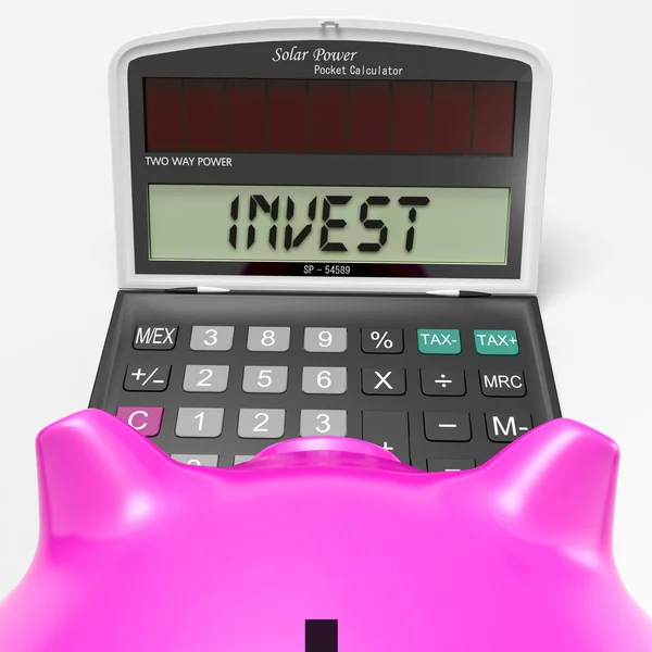 Invest Calculator Shows Deposit In Growing Savings — Stock Photo, Image