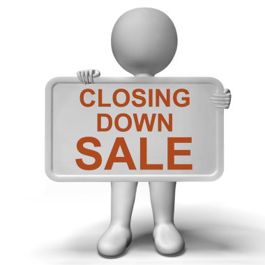 Closing Down Sale Sign Showing Store Bankrupt clipart