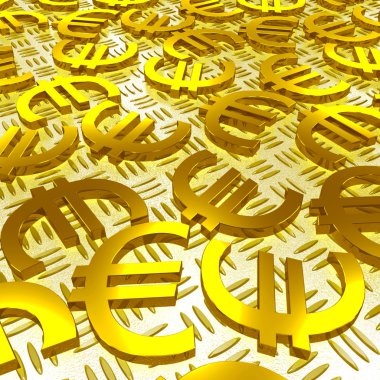 zemin üzerinde Euro simgelerini gösterir Avrupa mali