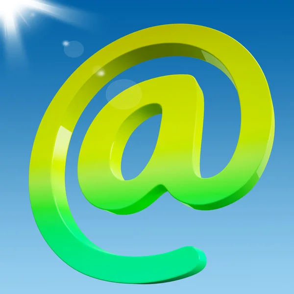 At Sign Shows Online Mailing Communication Icon — Stock Photo, Image