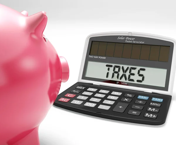 Taxes On Calculator Shows Income Tax Return — Stock Photo, Image