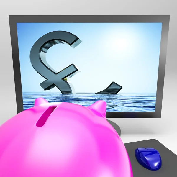 Sinking Pound Shows Downturn Recession Or Disaster — Stock Photo, Image