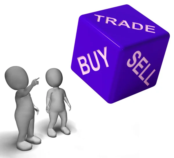 Buy Trade And Sell Dice Represents Business And Commerce — Stock Photo, Image