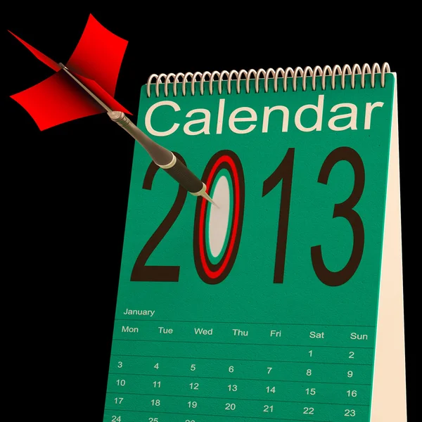 2013 年スケジュール カレンダーは将来のビジネスの目標を示しています — ストック写真