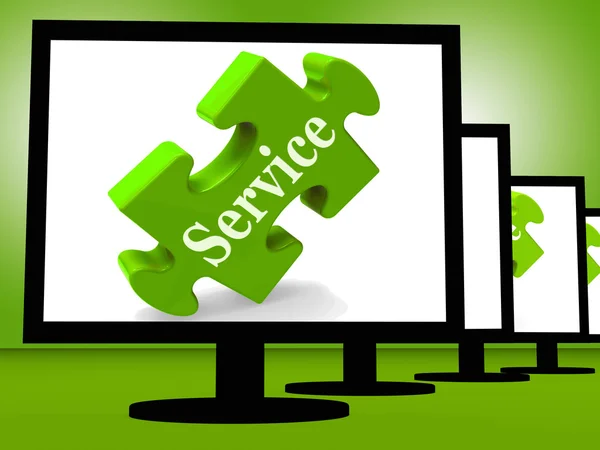 Service On Monitors Showing Community Service — Stock Photo, Image