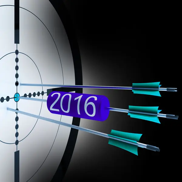 2016 Target Shows Successful Future Growth — Stock Photo, Image