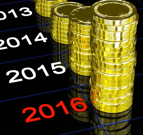 Mince na 2016 zobrazeno budoucí ekonomika — Stock fotografie
