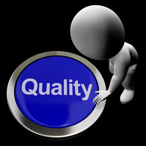Kwaliteit knop vertegenwoordigt uitstekende service of producten — Stockfoto