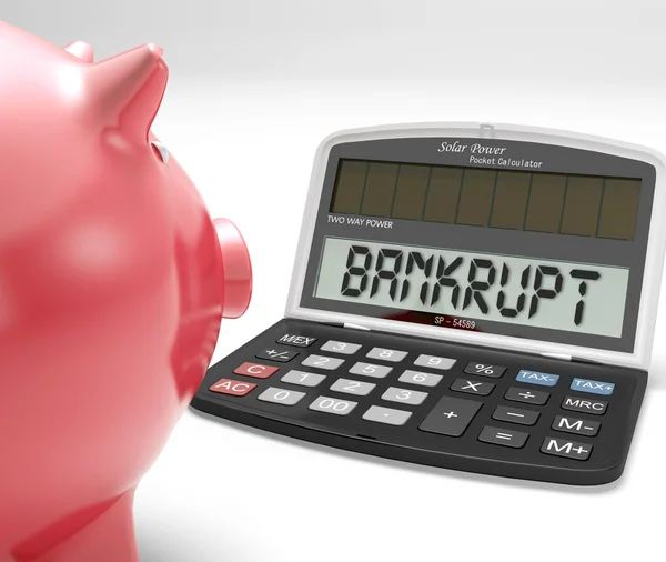 Bankrupt Calculator Shows No Finance Ability — Stock Photo, Image