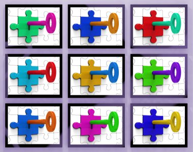 Gizlilik gösteren monitörde kilit anahtarları