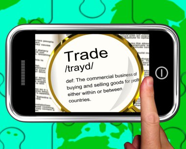 Trade Definition On Smartphone Showing Exportation clipart