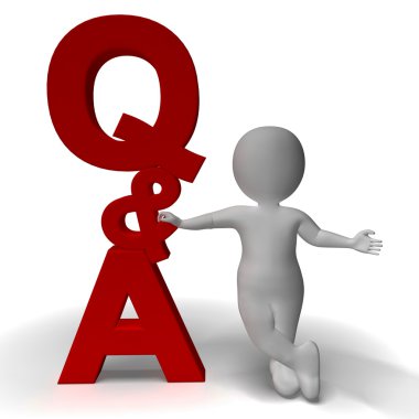 Question and Answer Q&A Sign And 3d Character As Symbol For Supp clipart