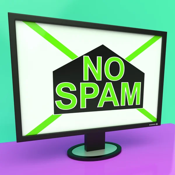 Hayır spam, istenmeyen önemsiz e-posta kaldırma gösterir. — Stok fotoğraf