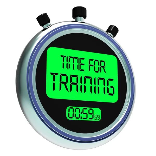 Tempo para treinamento mensagem mostra Coaching e instruindo — Fotografia de Stock