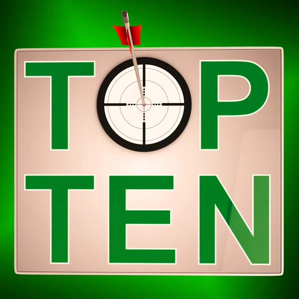 Top Ten Objetivo significa Logro Exitoso — Foto de Stock