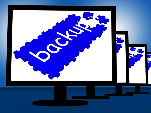 Резервное копирование на мониторах — стоковое фото