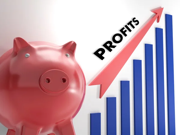 Raising Profits Chart Showing Incomes Growth — Stock Photo, Image