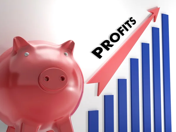 Gráfico de aumento de beneficios que muestra el crecimiento de los ingresos —  Fotos de Stock
