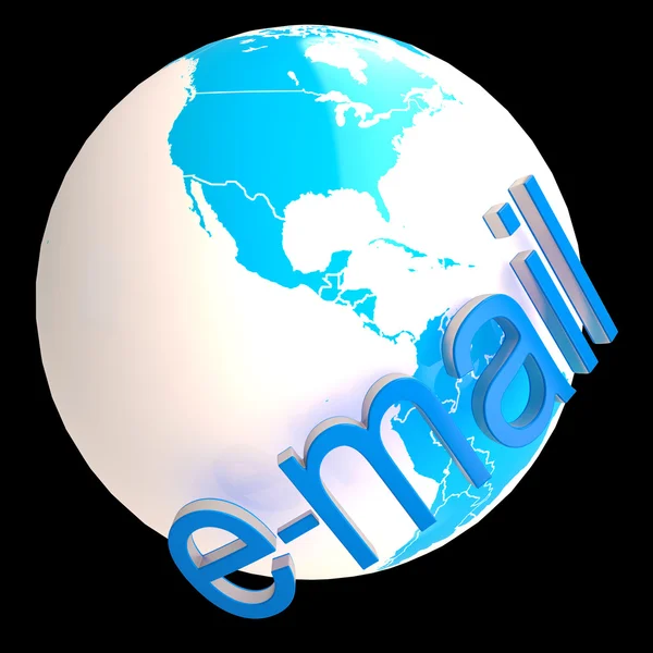 Email al Globe Show Comunicazioni Internazionali — Foto Stock