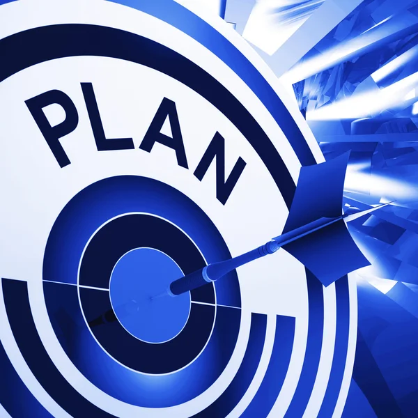 Plan Target Means Planning, Missions And Goals — Stock Photo, Image