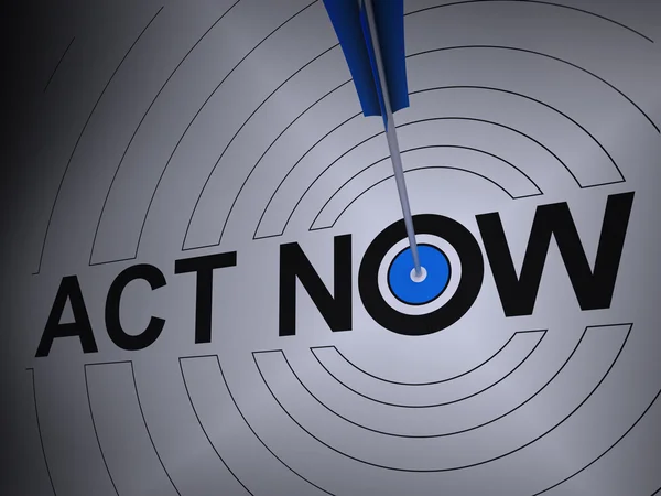 Act Now Shows Motivation To Respond Fast — Stock Photo, Image