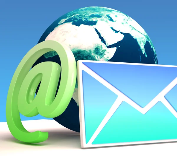 World Email Shows Contact Mailing Online — Stock Photo, Image