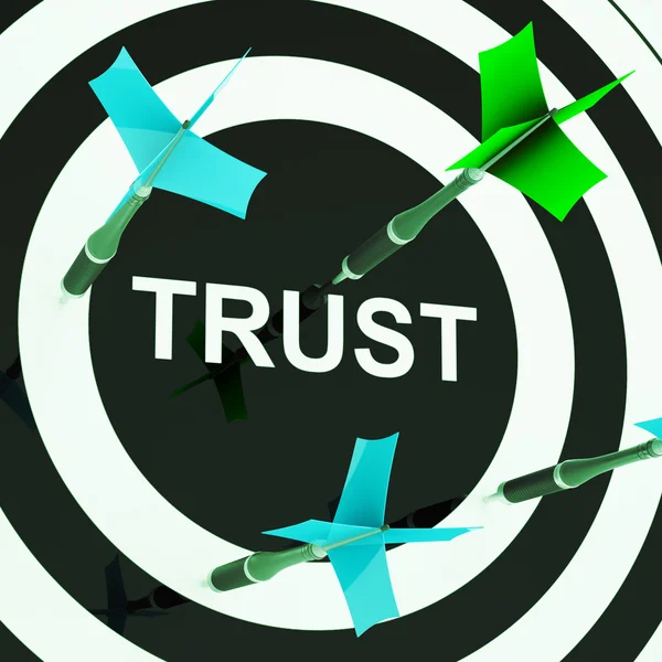 Trust On Dartboard Showing Mistrust — Stock Photo, Image