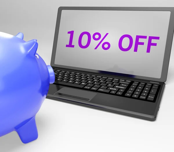 Ten Percent Off On Notebook Shows Offers — Stock Photo, Image