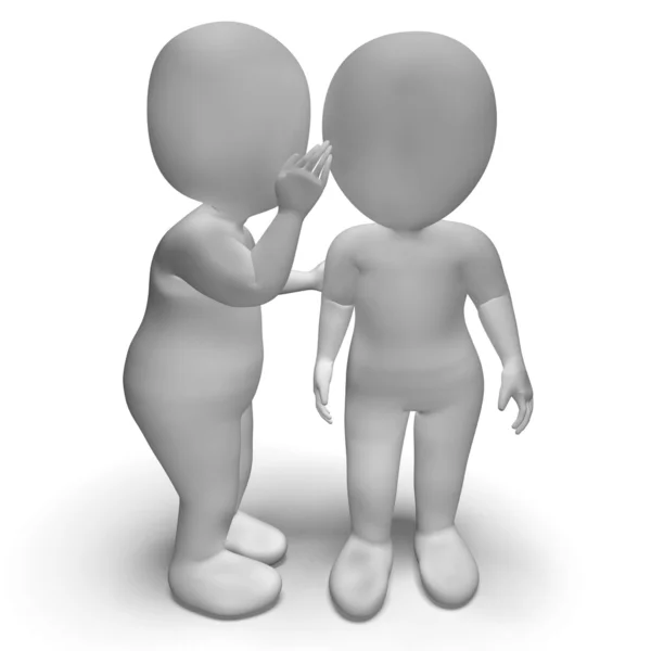 Whispering Gossip 3d Characters Have Secrets And Blab — Stock Photo, Image