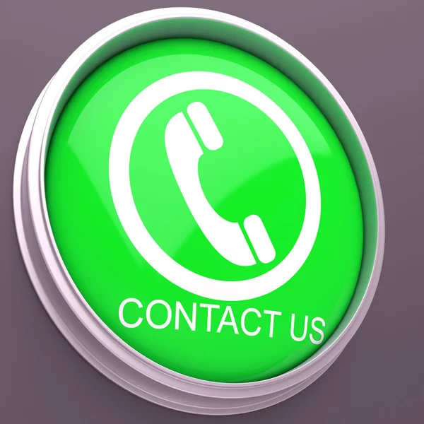 Contact Us Button Showing Customer Help — Stock Photo, Image